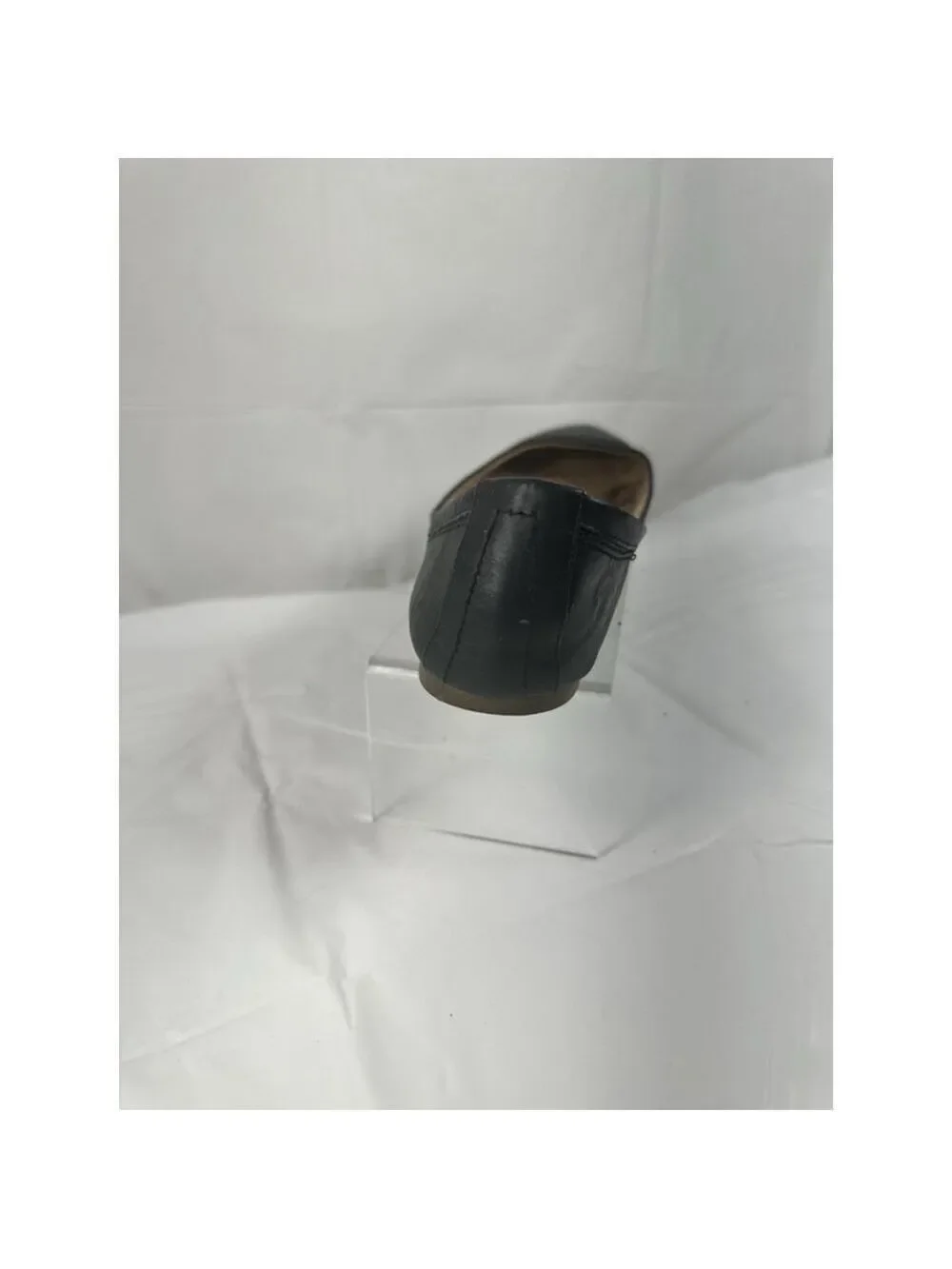 70 Post Paris flat black Leather slip On Mexico size 8